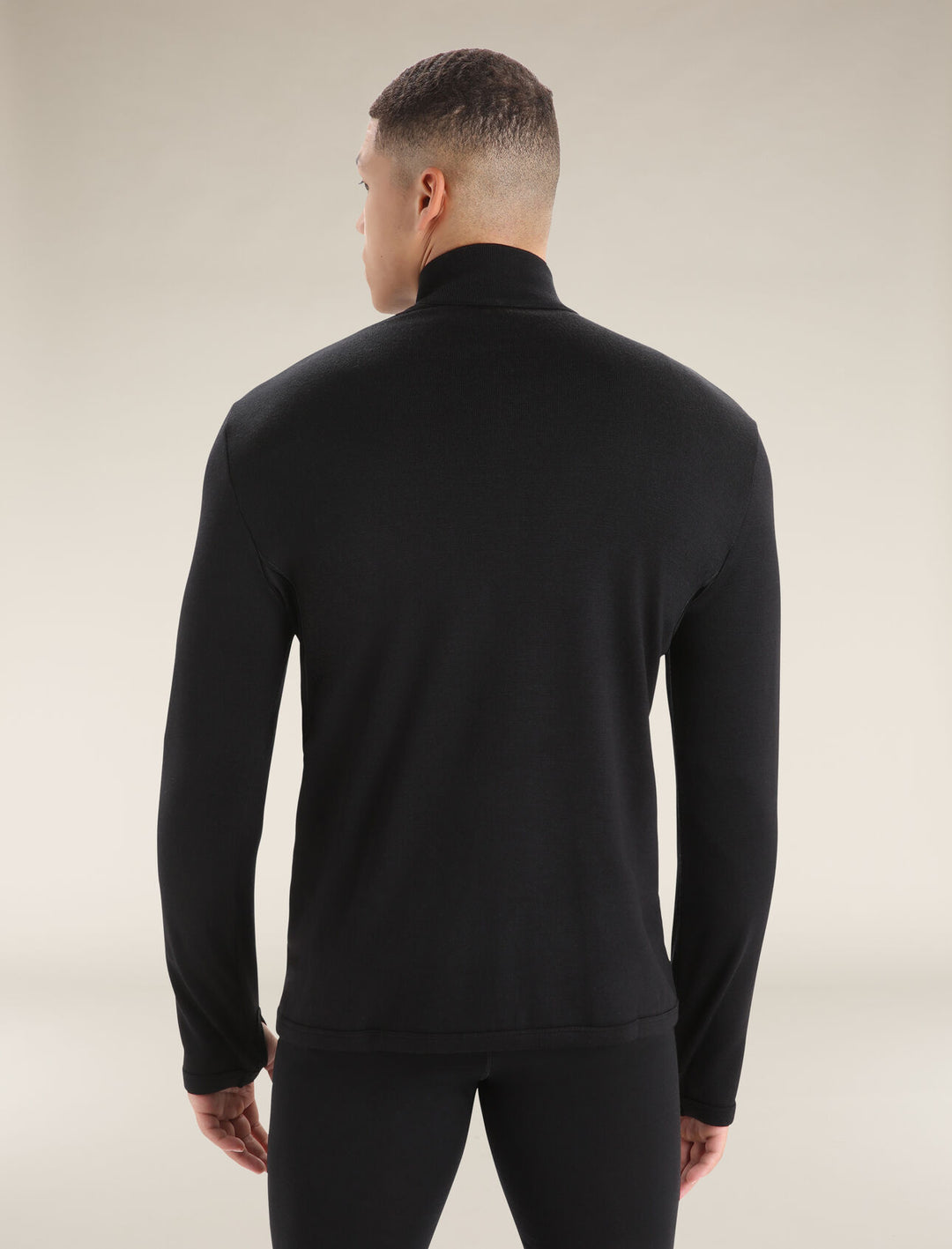 Mens Merino 300 Original Long Sleeve Half Zip Top Black B00871