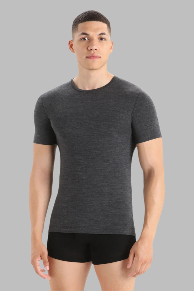 Mens Anatomica SS Crewe Jet Heather 103033