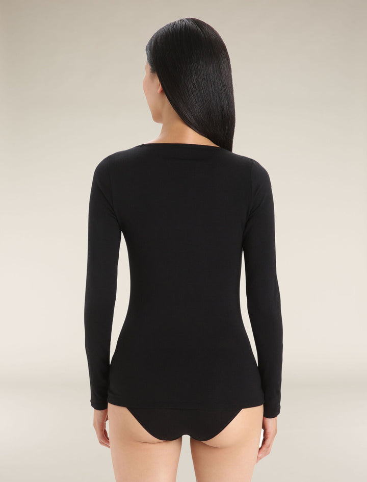 Womens Merino 150  Siren LS Sweetheart Black 103194