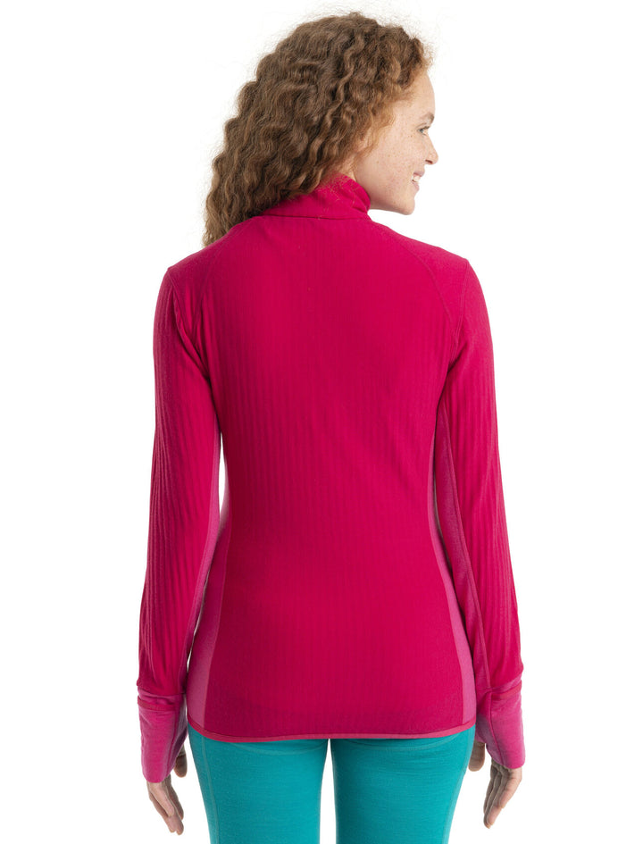 Womens RealFleece™ Merino Descender Long Sleeve Zip Jacket Electron Pink / Tempo 103900