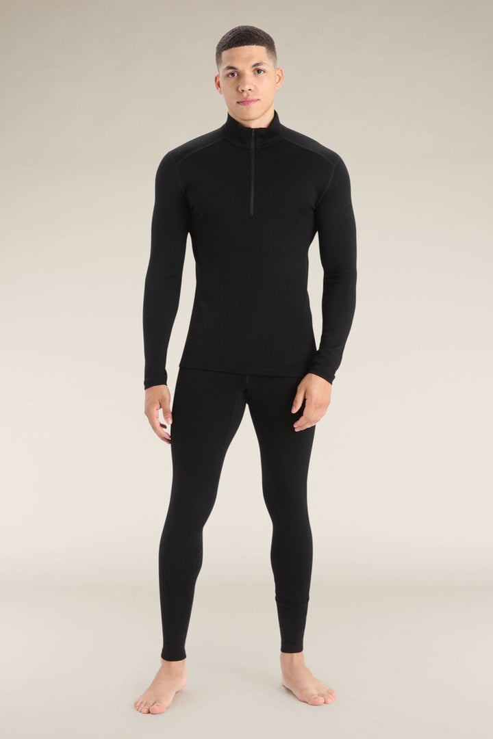 Mens Merino 260 Tech LS Half Zip Thermal Top Black  B04372