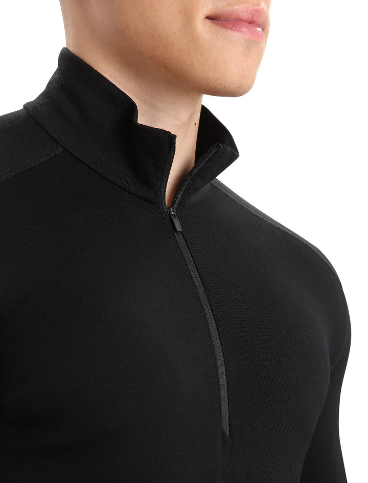 Mens Merino 260 Tech LS Half Zip Thermal Top Black  B04372