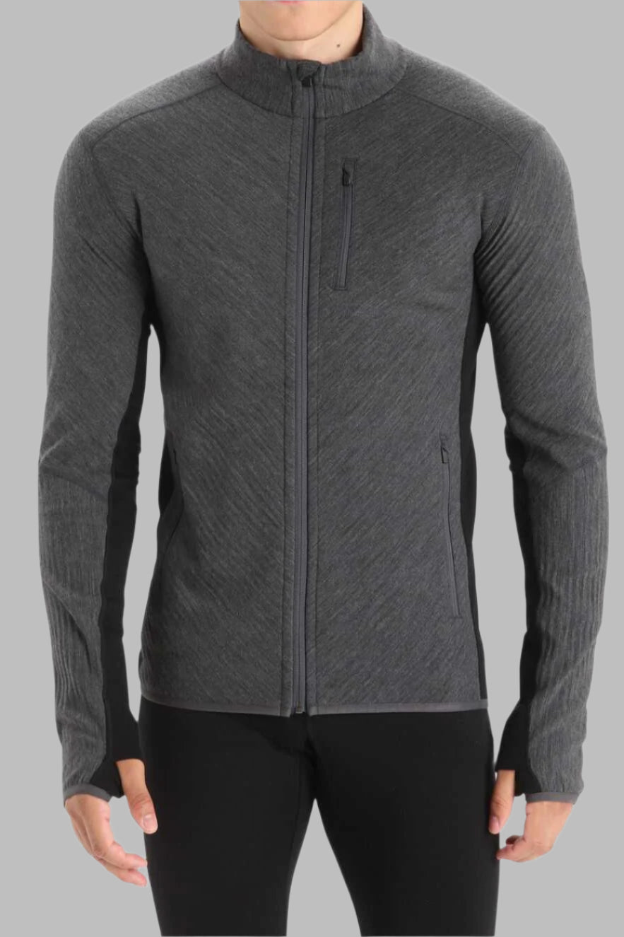 Mens Descender LS Zip - Jet Heather / Black
