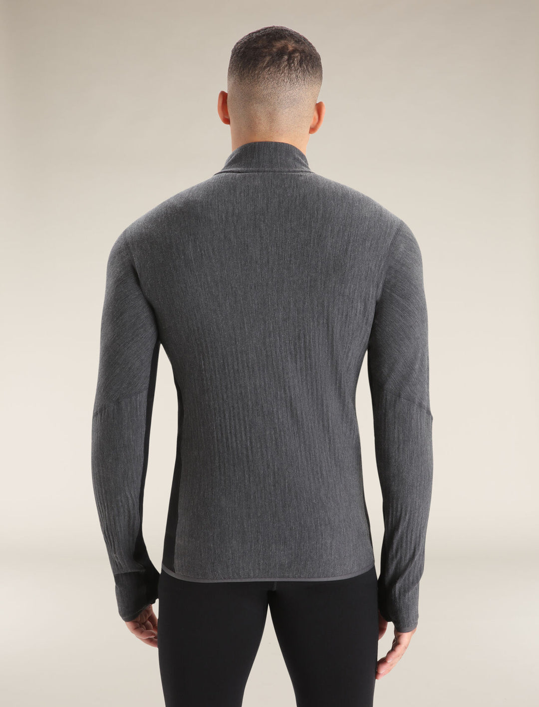 Mens Descender Long Sleeve Zip Jacket Jet HTHR / Black B04853
