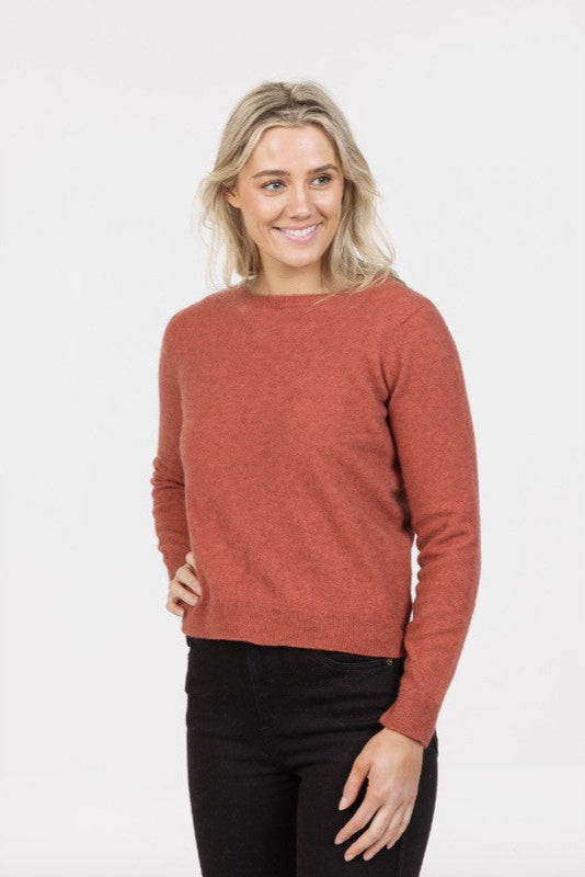 Womens Classic Crop Sweater Rosewood NB870