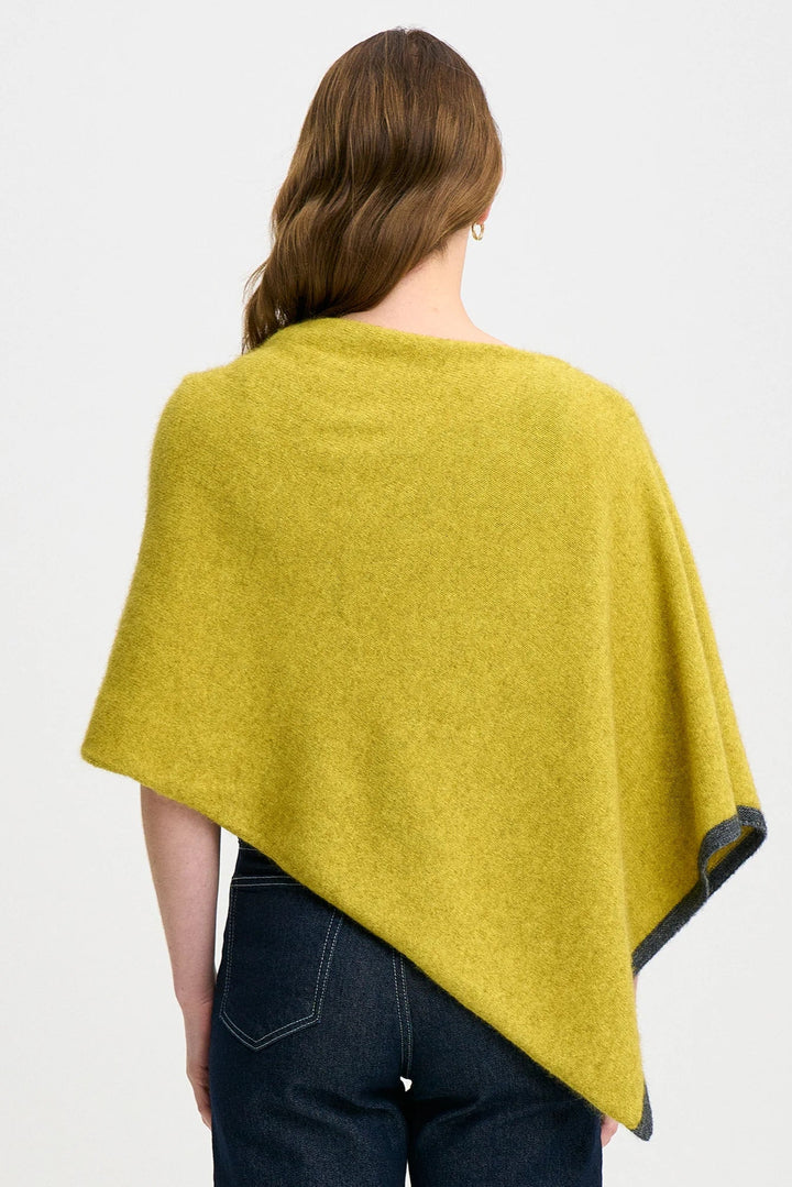 Womens Two Tone Poncho Golden Pearl/Slate 1623