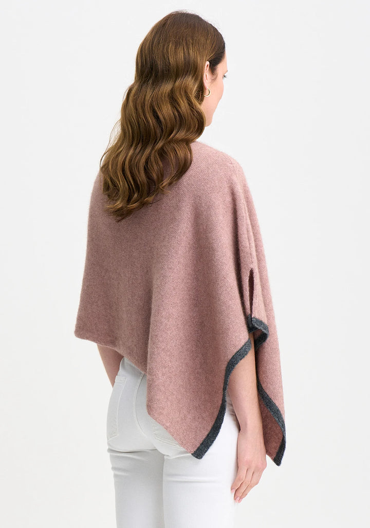Womens Two Tone Poncho Rose Dust/Slate 1623