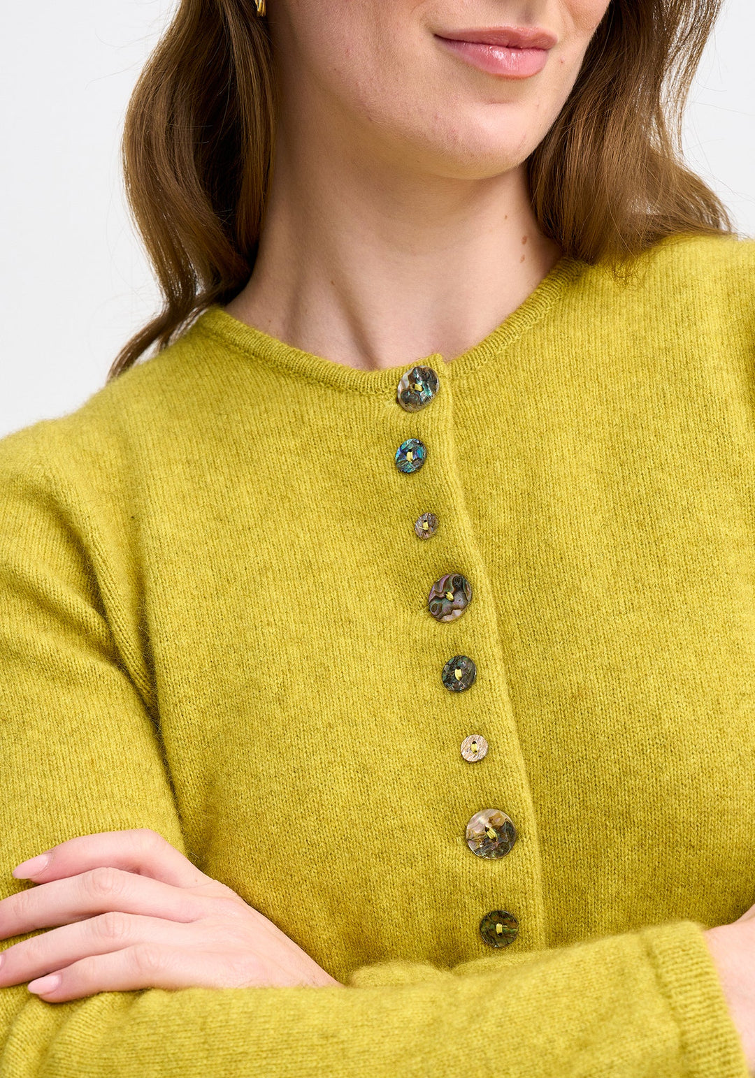 Womens Shell Cardigan Golden Pearl 1736
