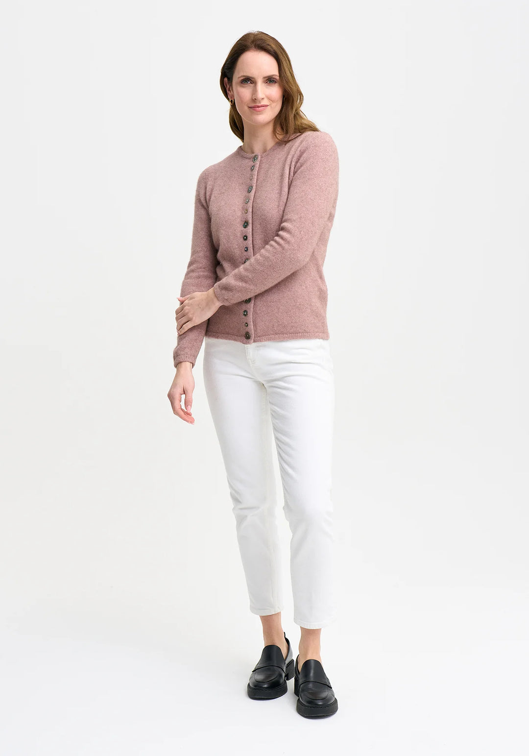Womens Shell Cardigan Rose Dust 1736