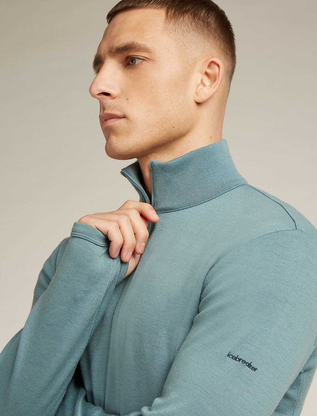 Mens Merino 300 Original Long Sleeve Half Zip Top Blue Ash B00871
