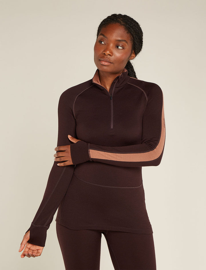 Womens Zoneknit LS Half Zip Jet Bittersweet BA56HI