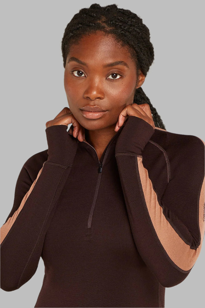Womens Zoneknit LS Half Zip Jet Bittersweet BA56HI