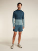 Mens Merino Blend 200 Realfleece™ Descender LS Zip Hoodie Abyss/Blue Ash BA56VZ