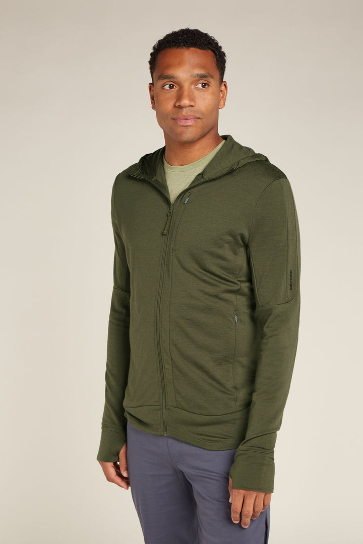 Mens Merino 260 Quantum Long Sleeve Zip Hoodie Loden BA56W2