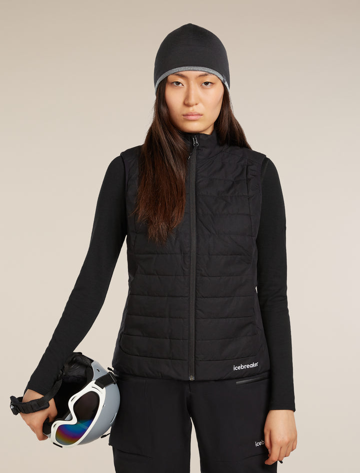 Adult Unisex Merino Reversible Pocket Hat Black/Gritstone Heather  IBM200