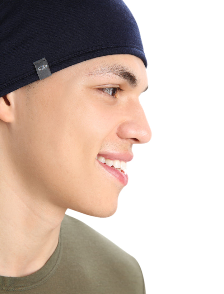 Adult Unisex Merino Reversible Pocket Hat Loden/Midnight Navy IBM200