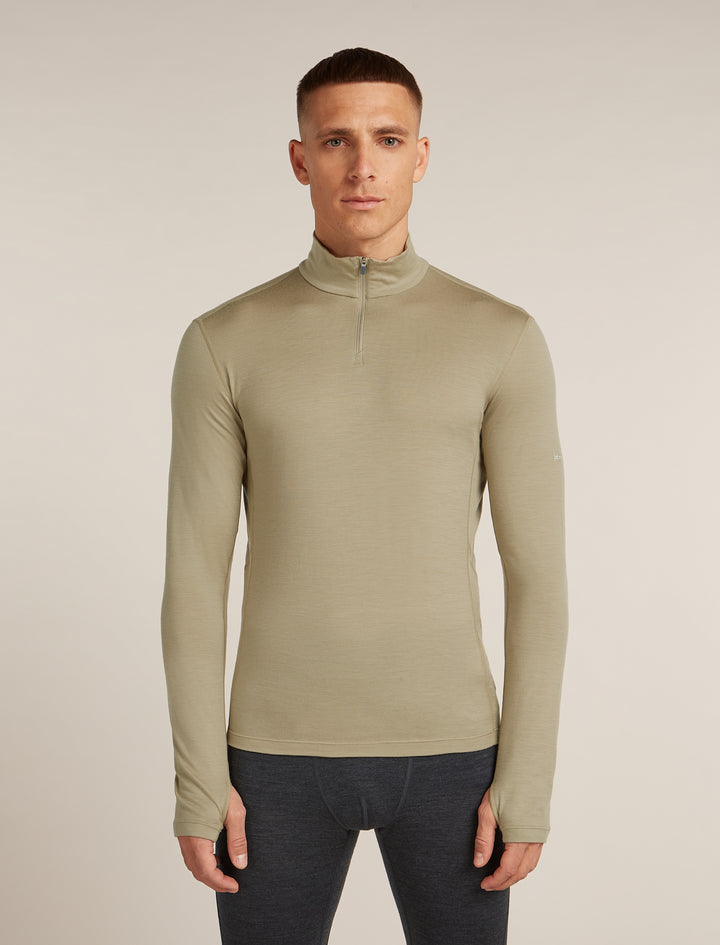Mens 200 Merino Fine Ace Long Sleeve Half Zip Flagstone 0A5767