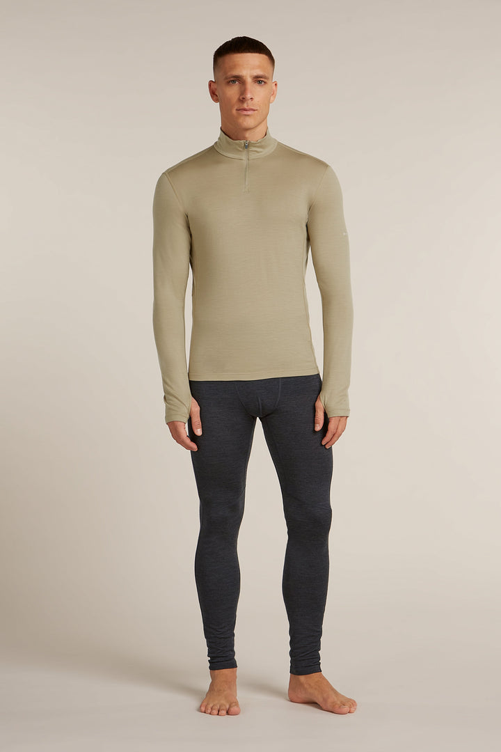 Mens 200 Merino Fine Ace Long Sleeve Half Zip Flagstone 0A5767