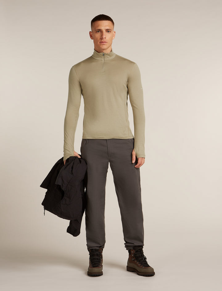 Mens 200 Merino Fine Ace Long Sleeve Half Zip Flagstone 0A5767