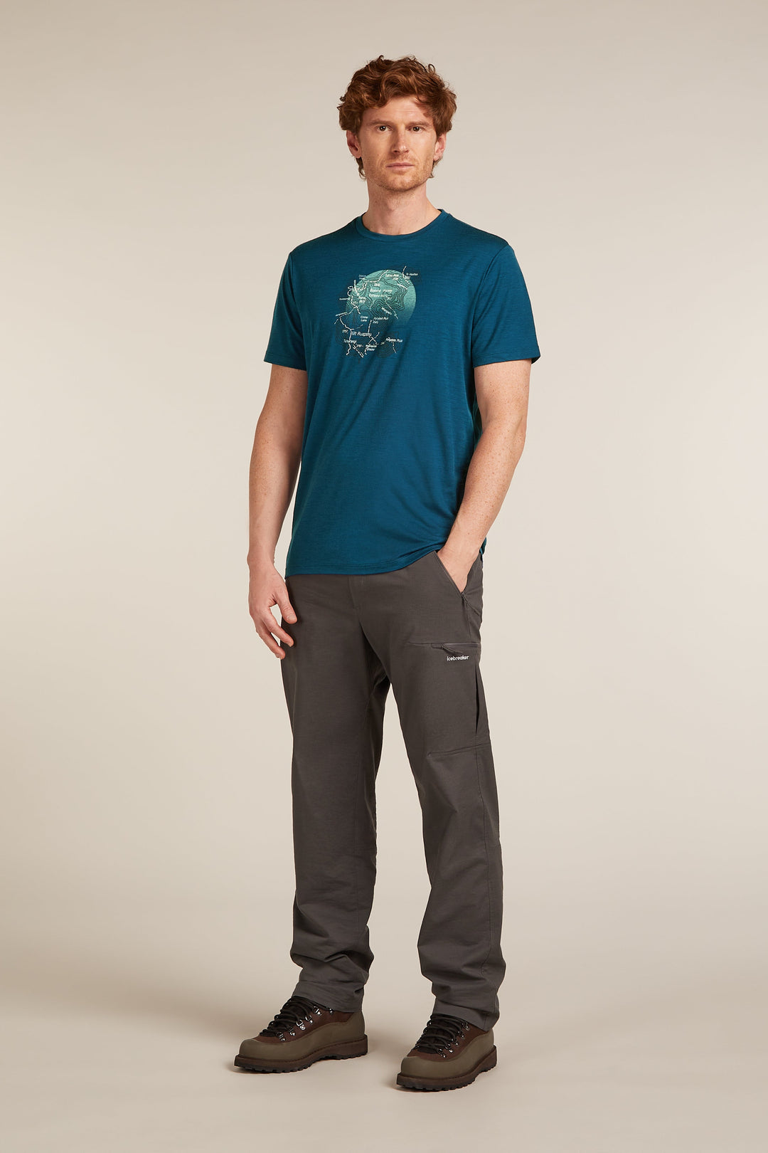 Mens Merino 150 Tech Lite SS Tee Ruapehu Round Atlantis 0A57BT