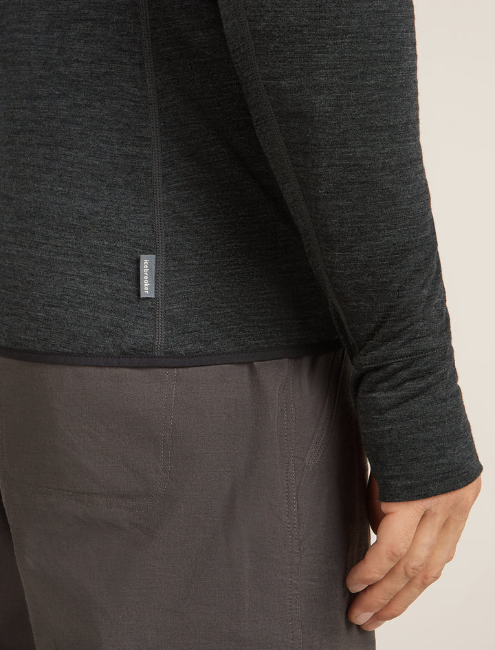 Mens Merino Blend 200 Realfleece™ Descender L S Half Zip Jacket Jet/Heather/Black/CB BA56VY