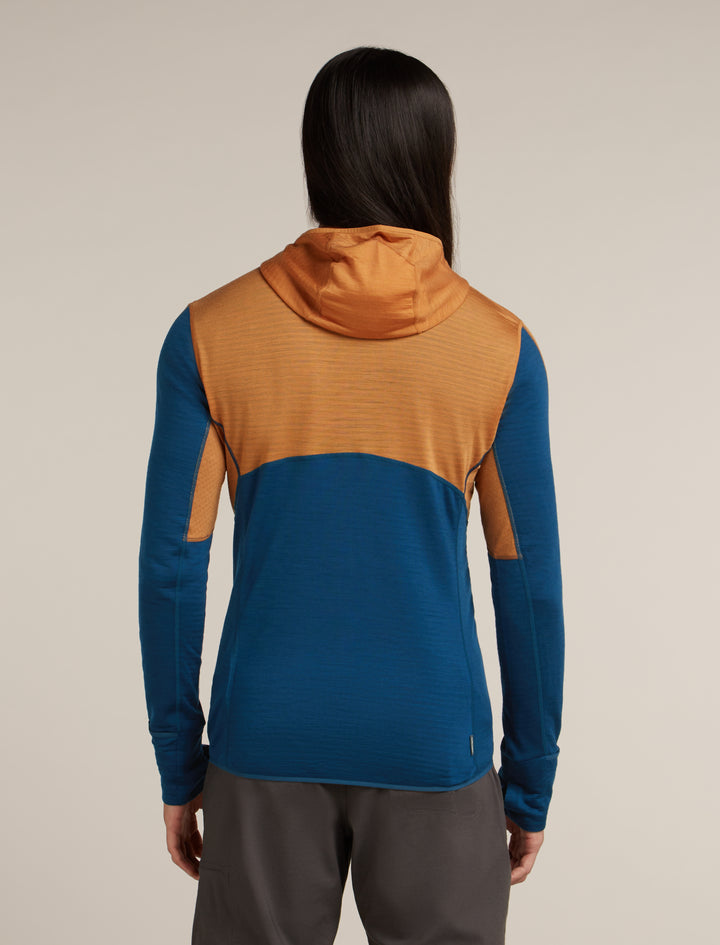 Mens Merino Blend 200 Realfleece™ Descender LS Zip Hoodie Trail/Atlantis/CB BA56VZ