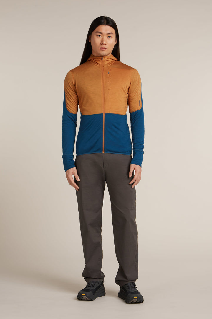 Mens Merino Blend 200 Realfleece™ Descender LS Zip Hoodie Trail/Atlantis/CB BA56VZ