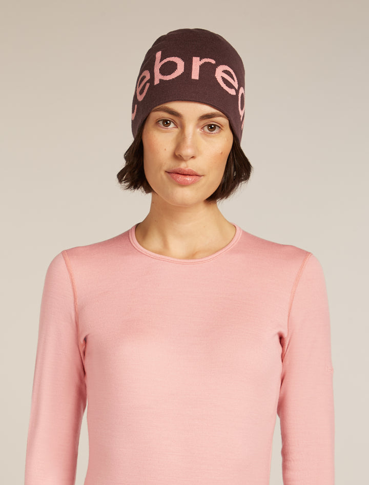 Adult Unisex Merino Icebreaker Beanie Java/Acid Pink  0A56SJ