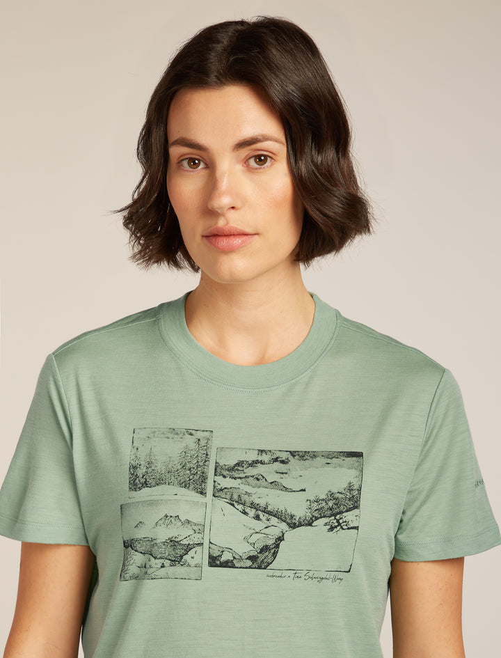 Womens Merino150 Tech Lite S S Crop Tee  Seaglass  0A57CD