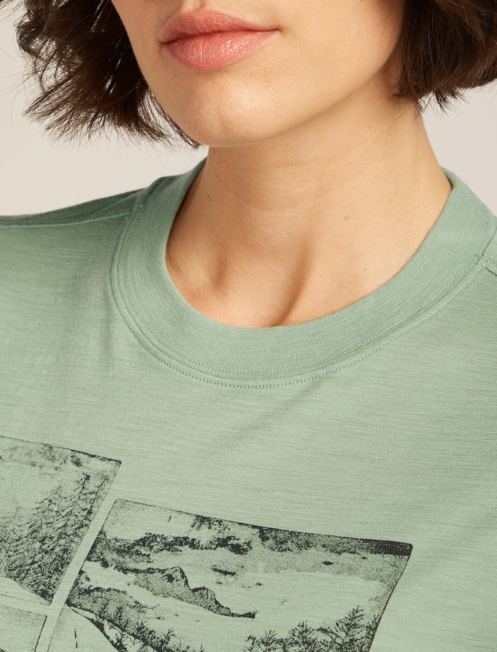 Womens Merino150 Tech Lite S S Crop Tee  Seaglass  0A57CD