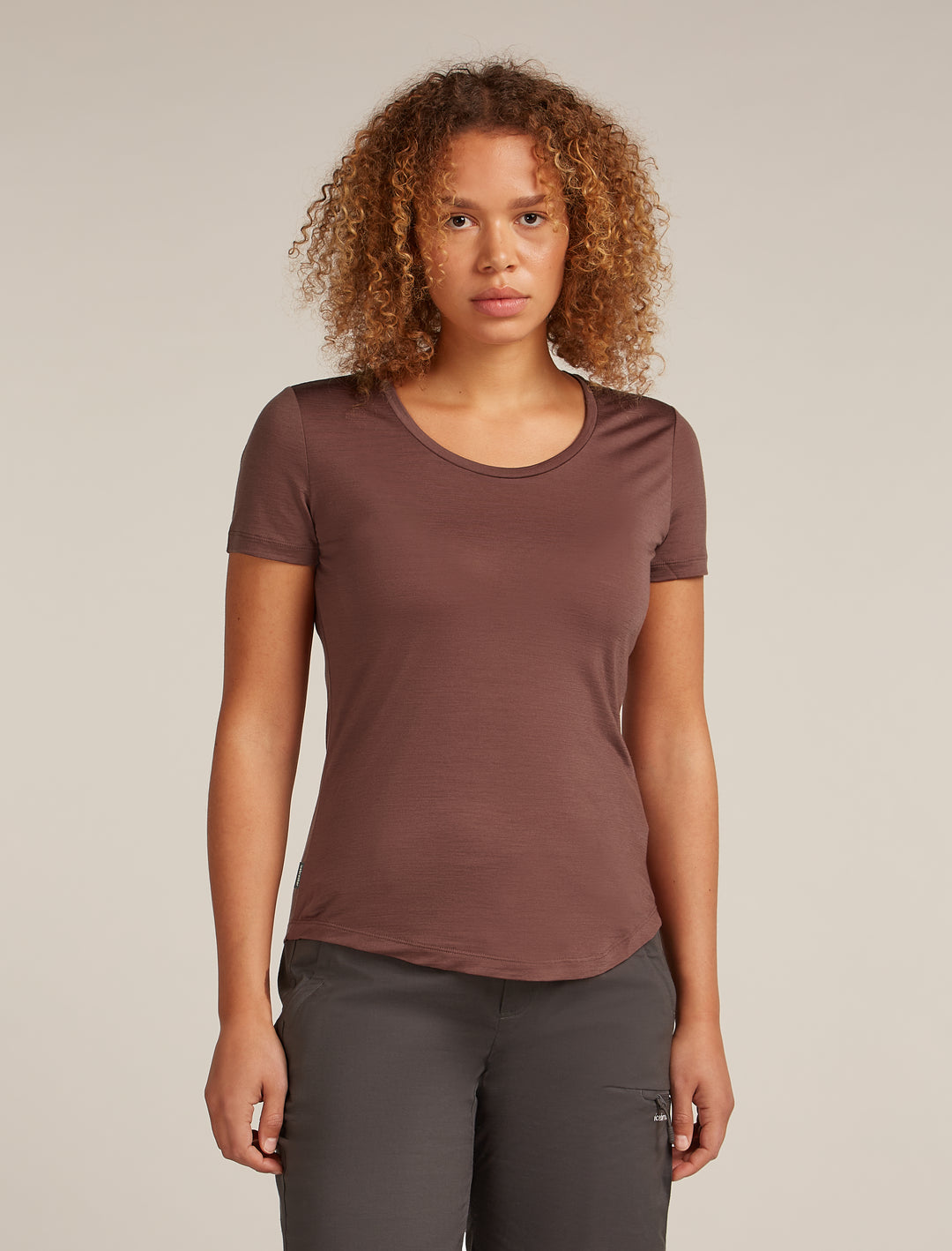 Womens Merino Blend 125 Cool-Lite™ Sphere lll S S  Scoop T-Shirt Carob 0A56ZP