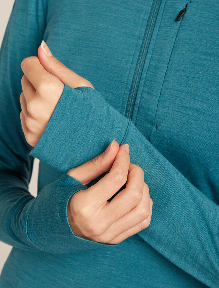 Womens Merino Blend 200 Realfleece™ Descender L S Half Zip Jacket Topaz BA56YM