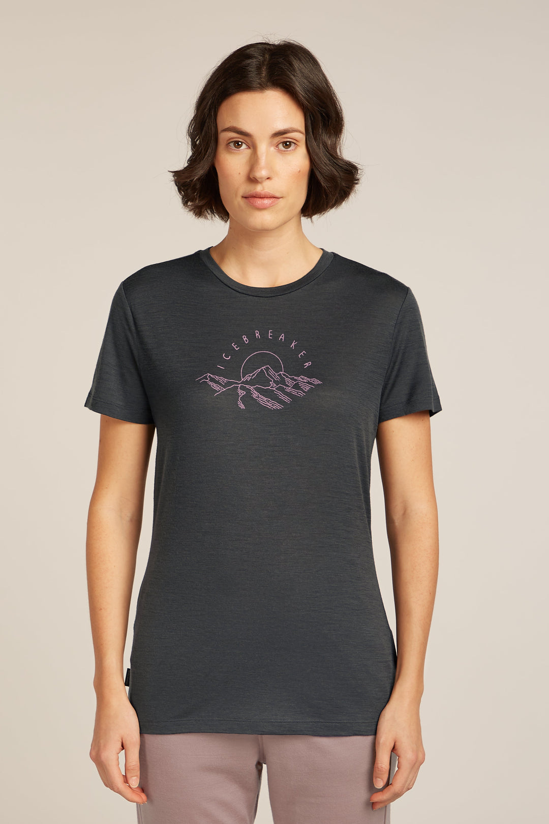 Womens Merino 150 Tech Lite S S T-Shirt Sunrise Summit Obsidian 0A576O