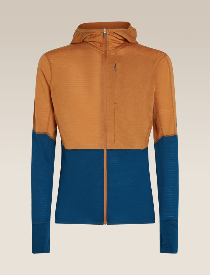 Mens Merino Blend 200 Realfleece™ Descender LS Zip Hoodie Trail/Atlantis/CB BA56VZ