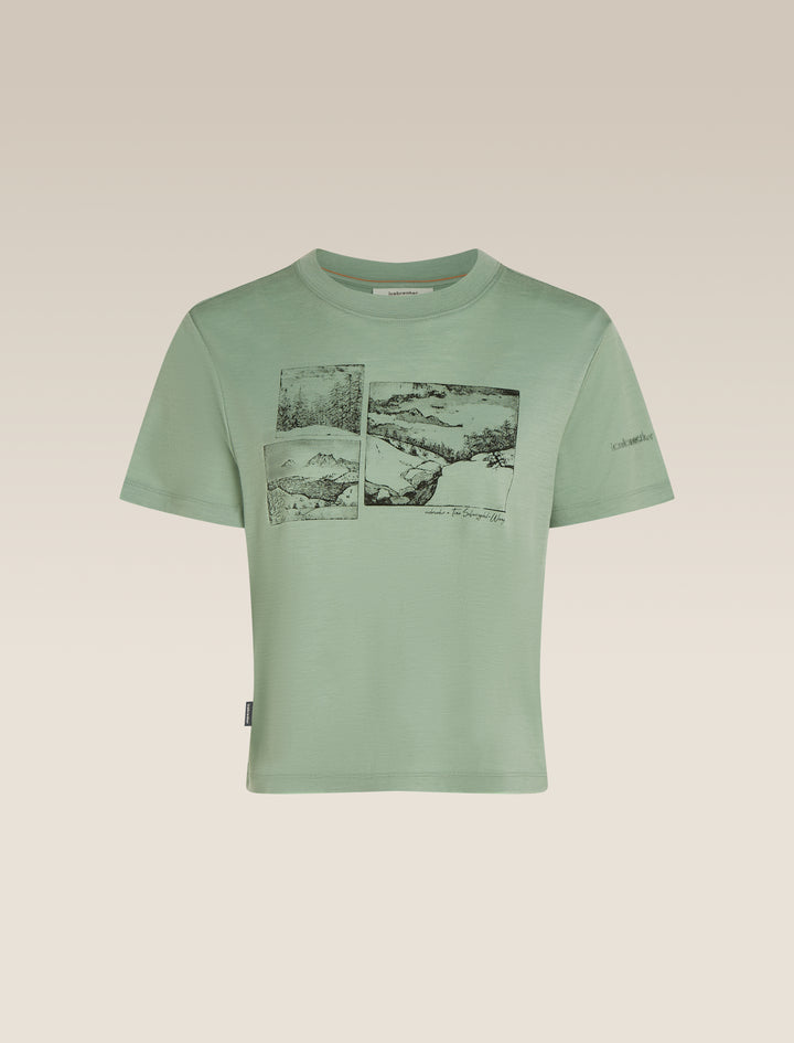 Womens Merino150 Tech Lite S S Crop Tee  Seaglass  0A57CD