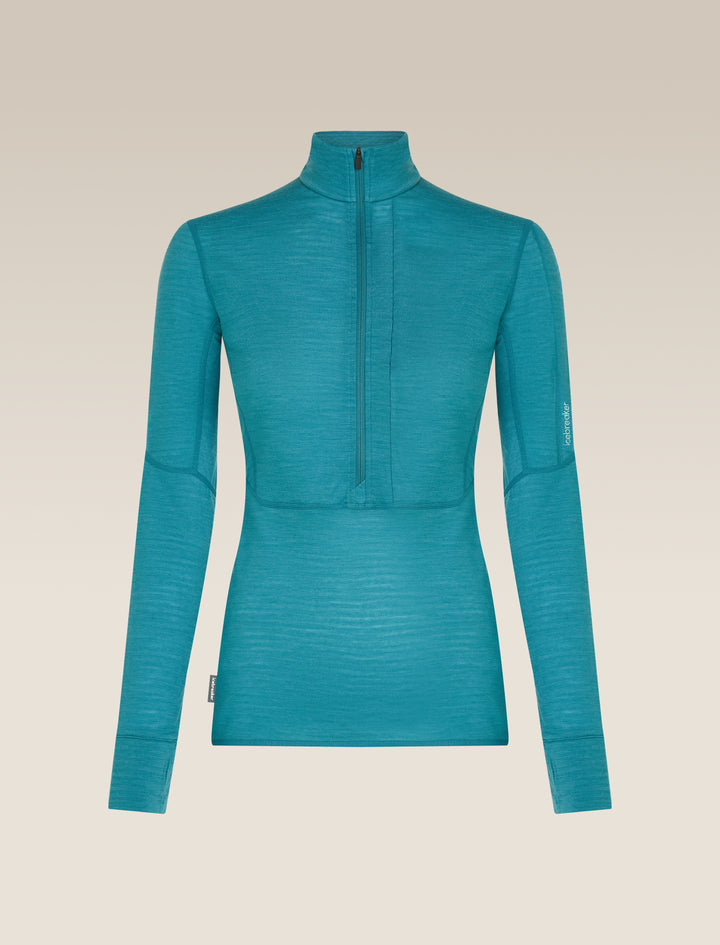 Womens Merino Blend 200 Realfleece™ Descender L S Half Zip Jacket Topaz BA56YM