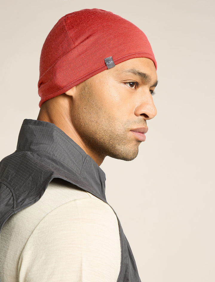 Adult Unisex Merino Reversible Pocket Hat Dusty Clay/Jasper  IBM200