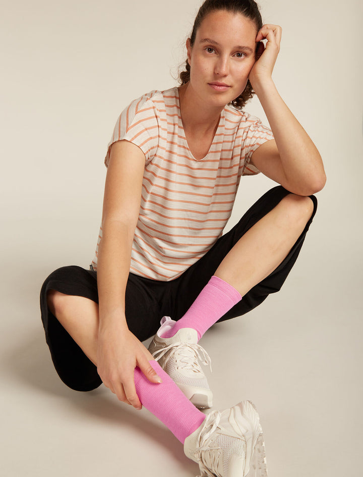 Womens Merino Lifestyle Light Crew Socks Pop/Snow IBN313