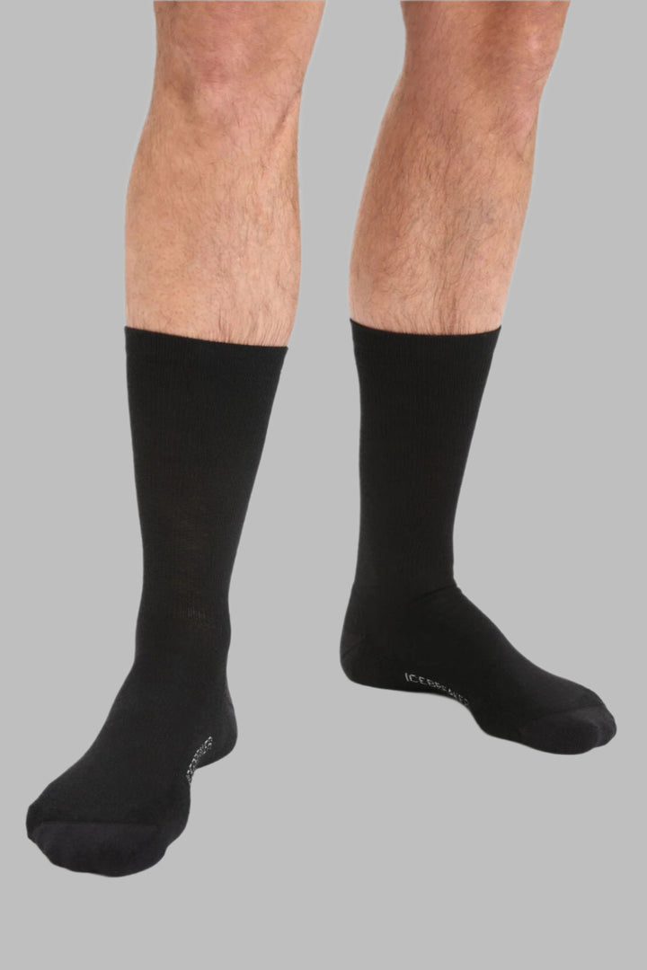 Mens Merino Lifestyle Light Crew  Black N327