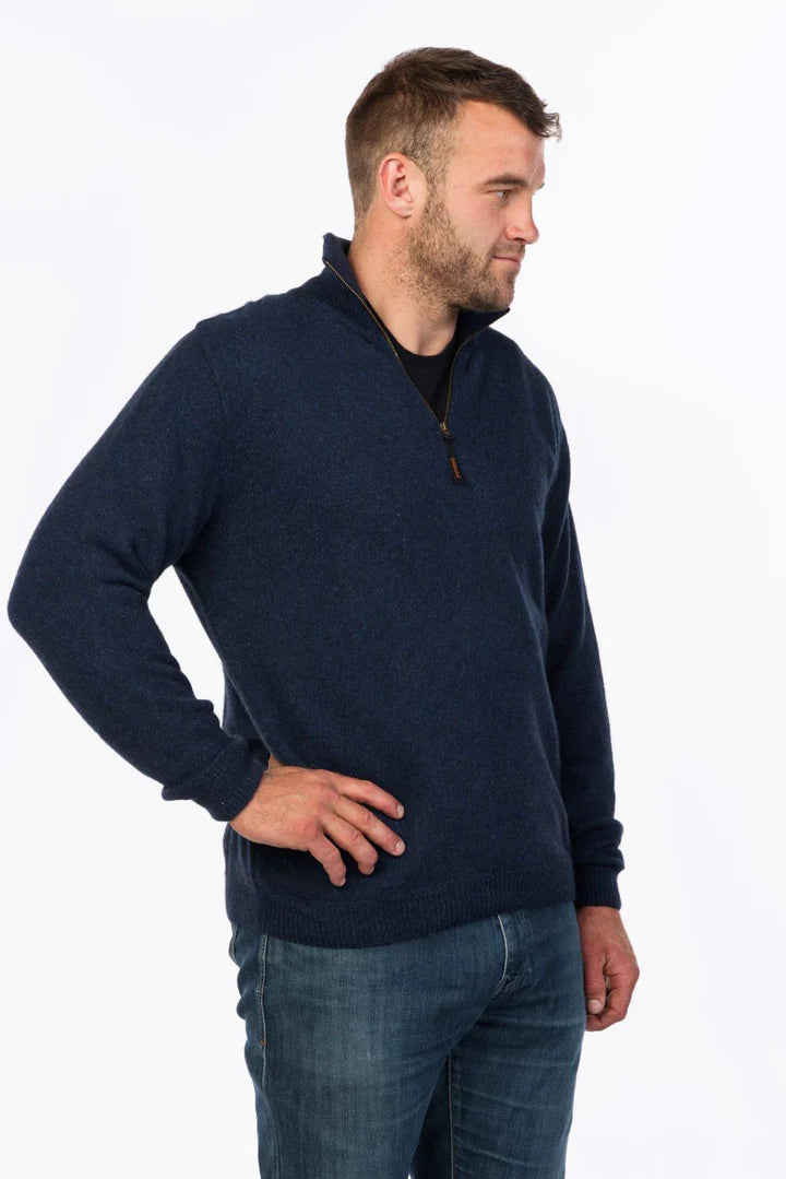 Mens Legend Half Zip Sweater Denim MS1724