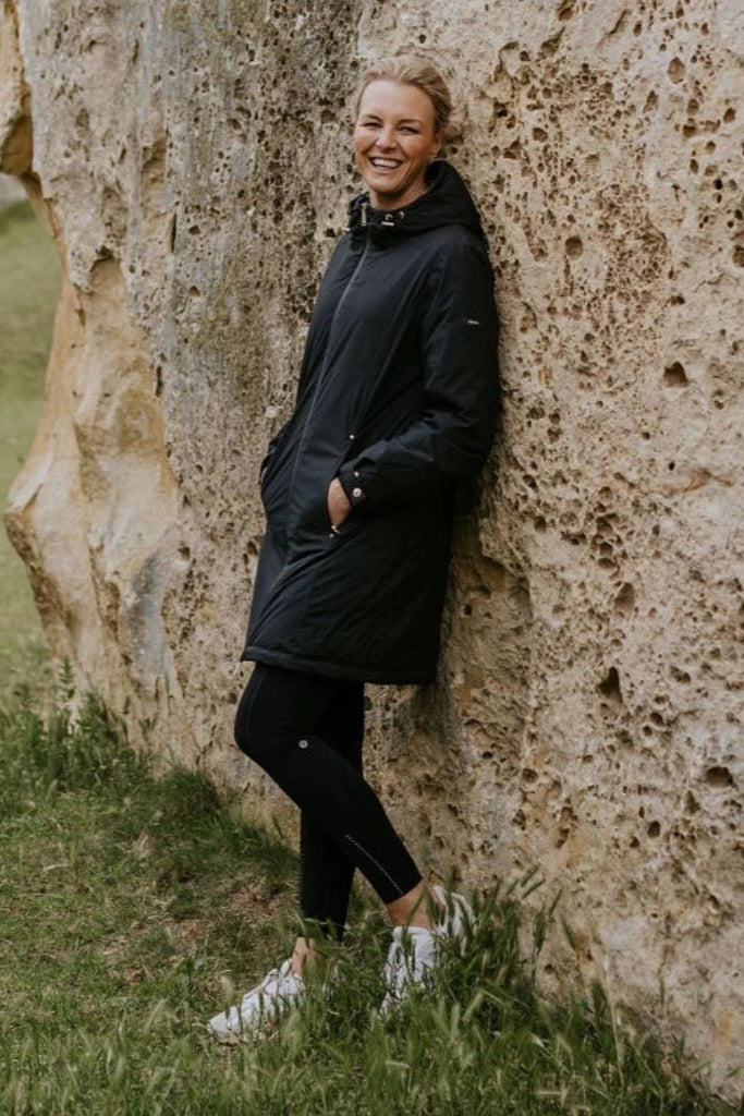 Womens Leila Waterproof Down Coat-Black