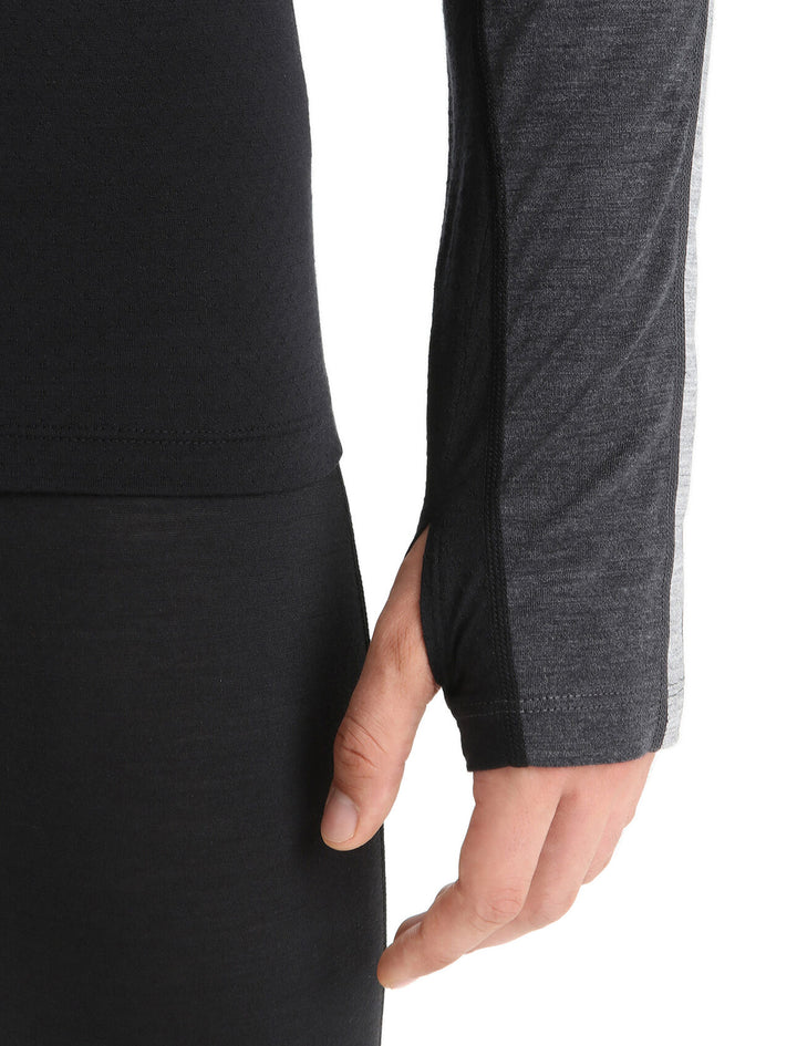 Mens 125 Zoneknit LS Crewe Thermal Jet Heather  A56H3