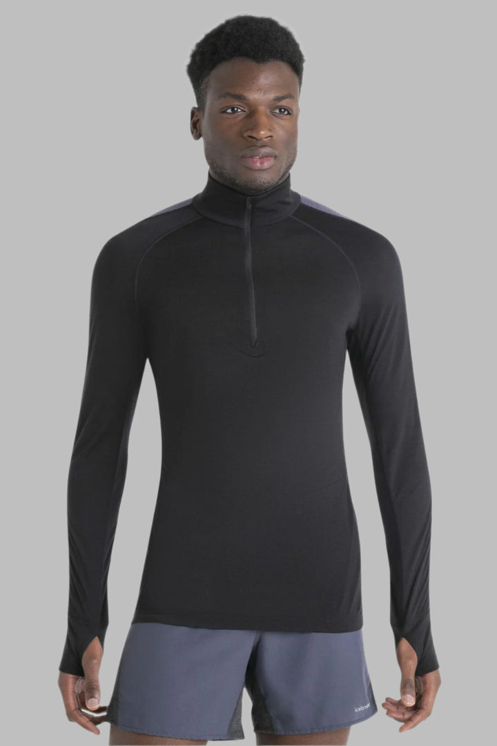 Mens 125 ZoneKnit™ Merino Blend LS Half Zip Thermal Top Black 0A56VX
