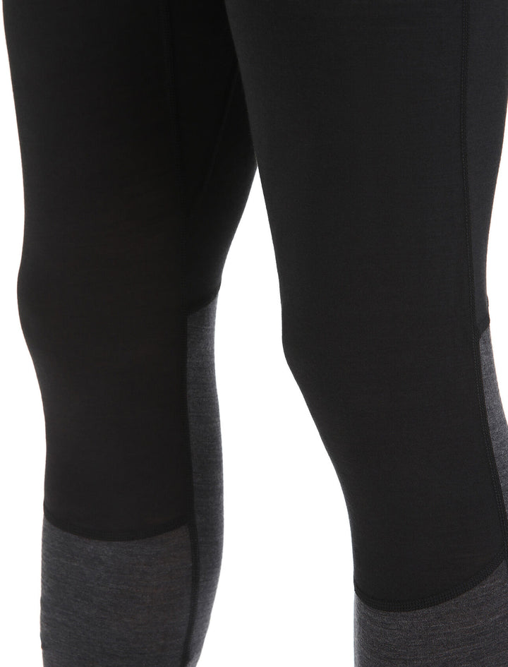 Mens 125 ZoneKnit™ Merino Blend Thermal Leggings Black/Jet Heather 0A56H5