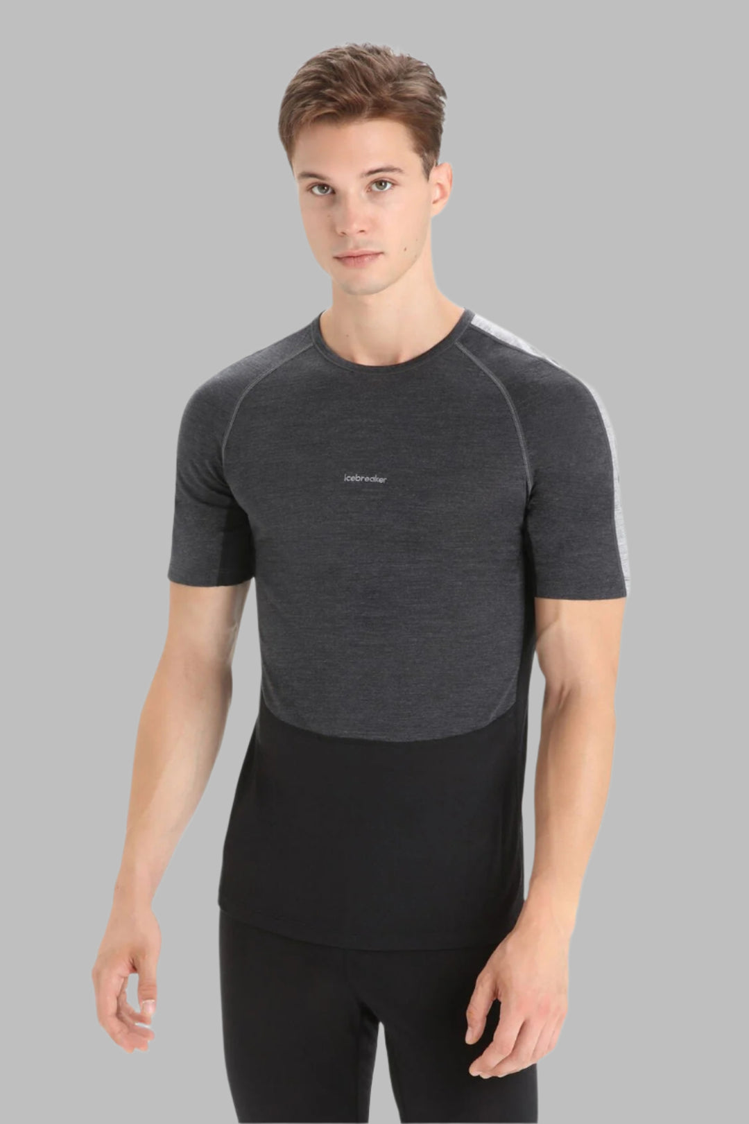 Mens 125 Zoneknit SS Crewe Thermal Jet Heather 0A56H7