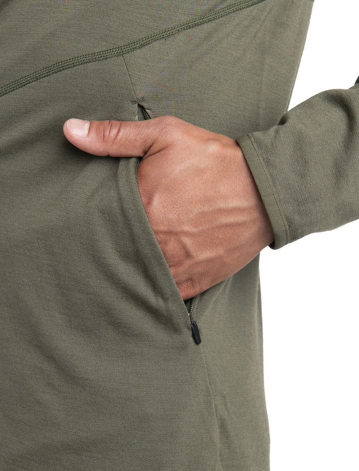 Mens Merino 560 RF™ Elemental II LS Zip Hood Loden 0A56QM