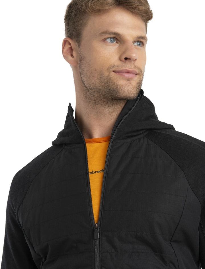 Mens M Quantum Hybrid LS Zip Hoodie Black 0A56QP