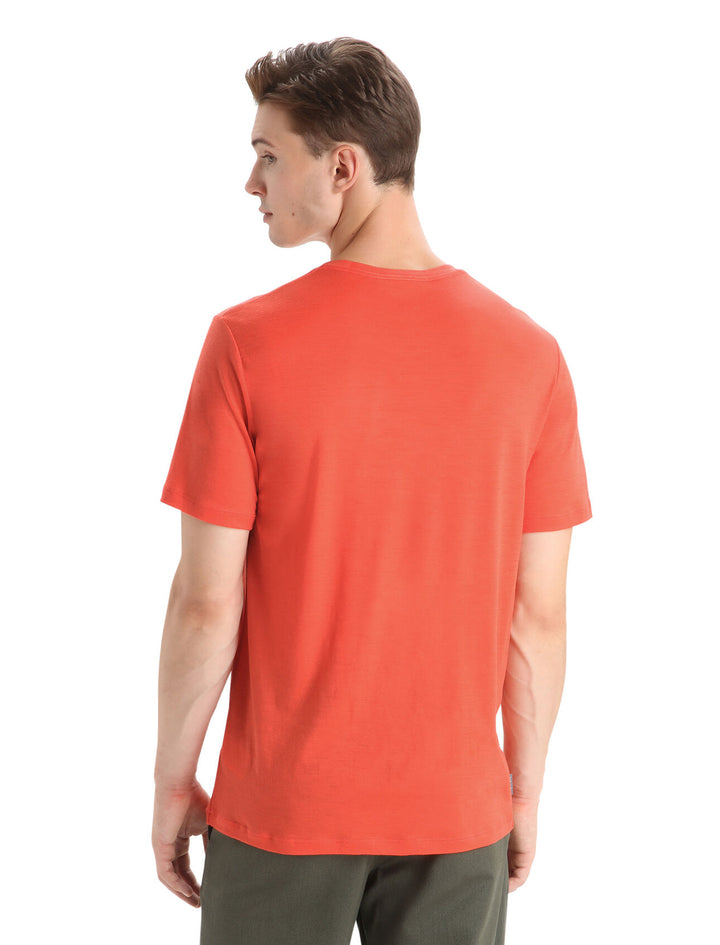 Mens Merino Tech Lite II SS T-Shirt icebreaker Essential Logo Vibrant Earth 0A56ND