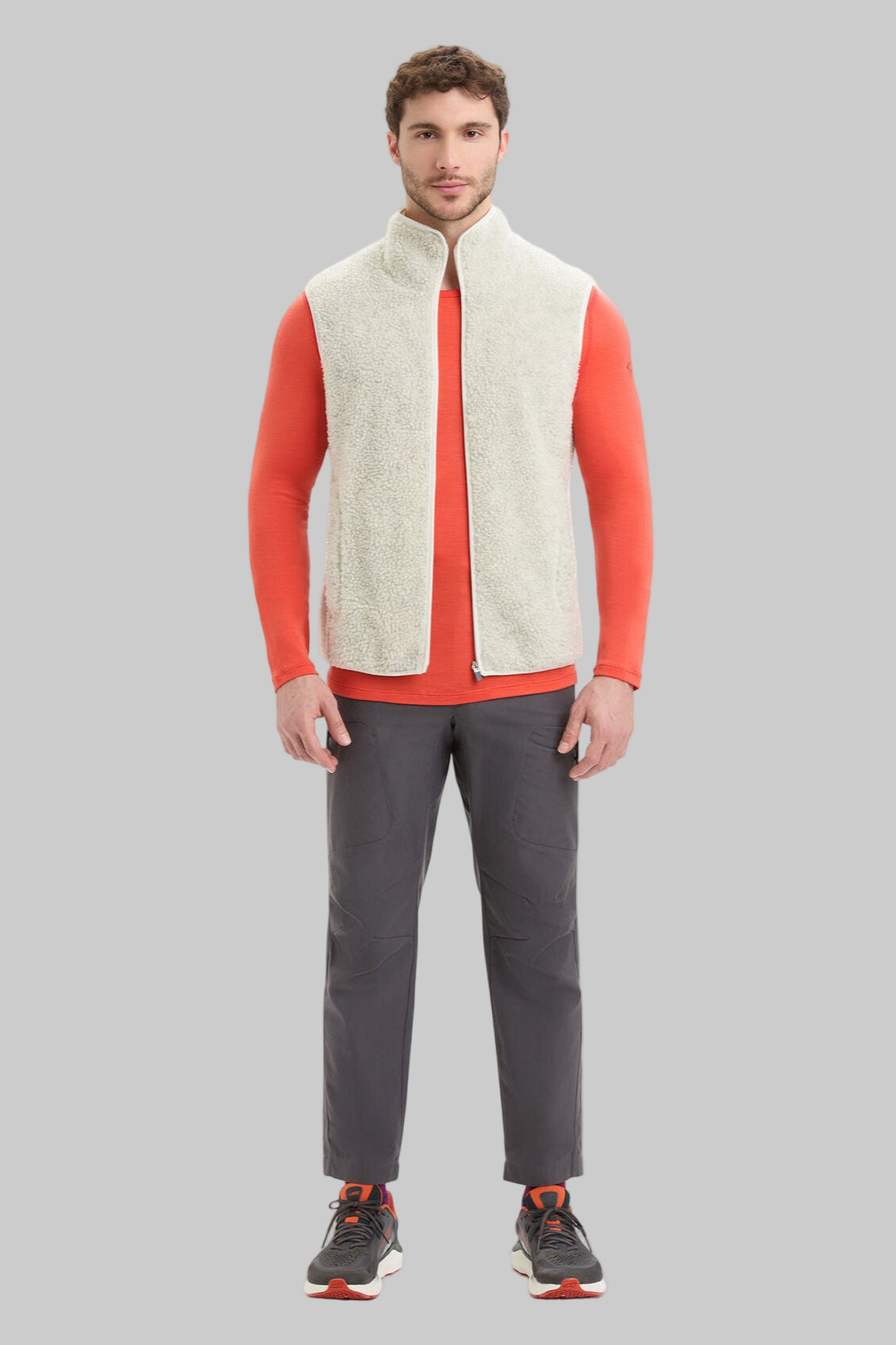 Mens RealFleece™ Merino High Pile Vest Ecru Heather/Snow 0A56NZ