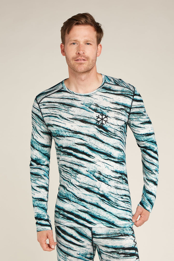 Mens Merino 200 Oasis LS Crewe Thermal Top POW AOP Snow 0A5733
